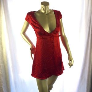 Princess Polly Red Wraparound Short Sleeve Mini Dress